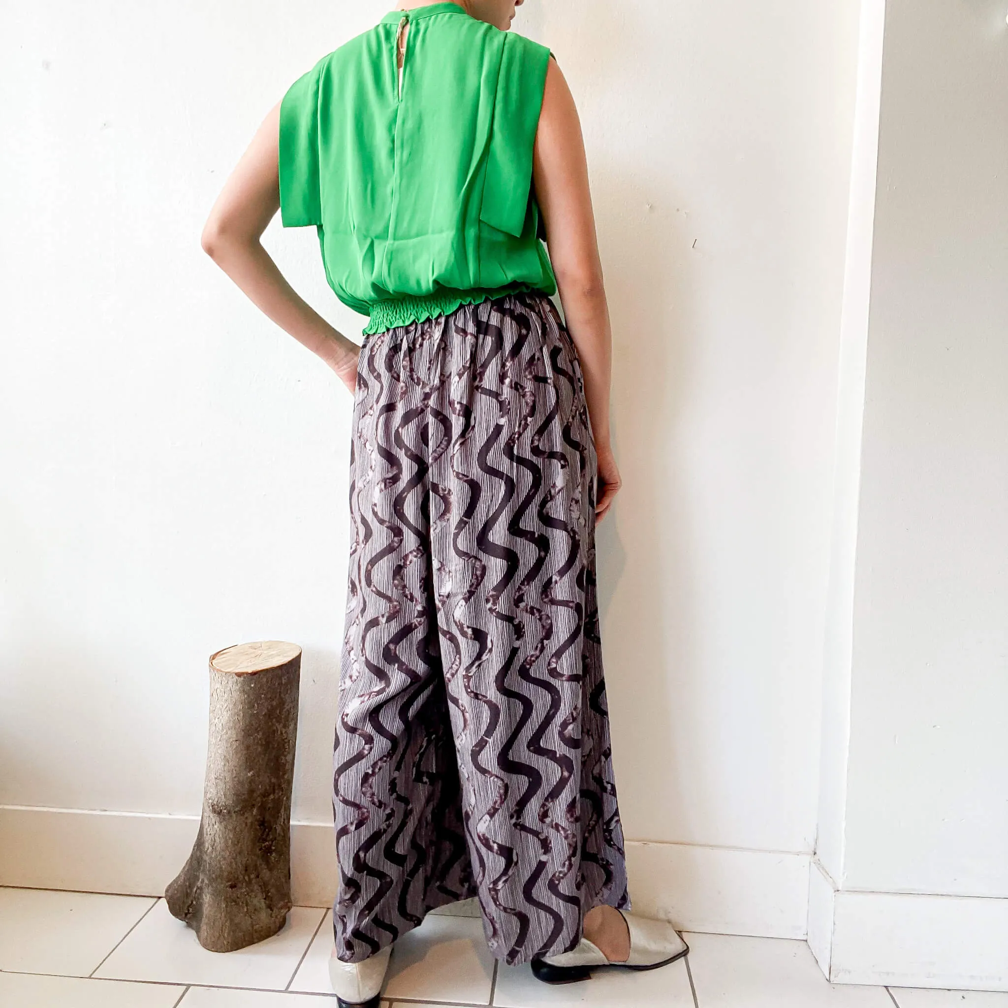 Wagen | Rayon Slub Printed Wide Pants