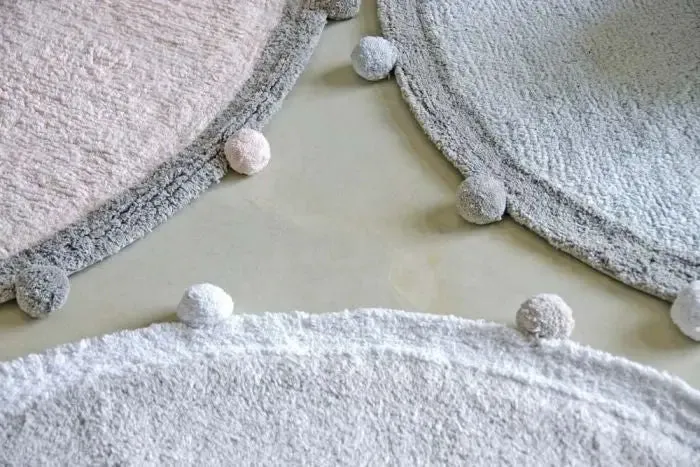 Washable cotton rug "bubbly" grey