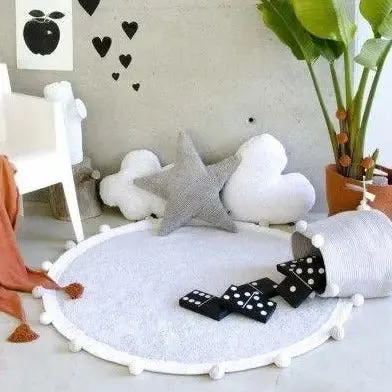 Washable cotton rug "bubbly" grey