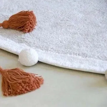 Washable cotton rug "bubbly" grey