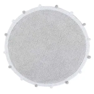 Washable cotton rug "bubbly" grey