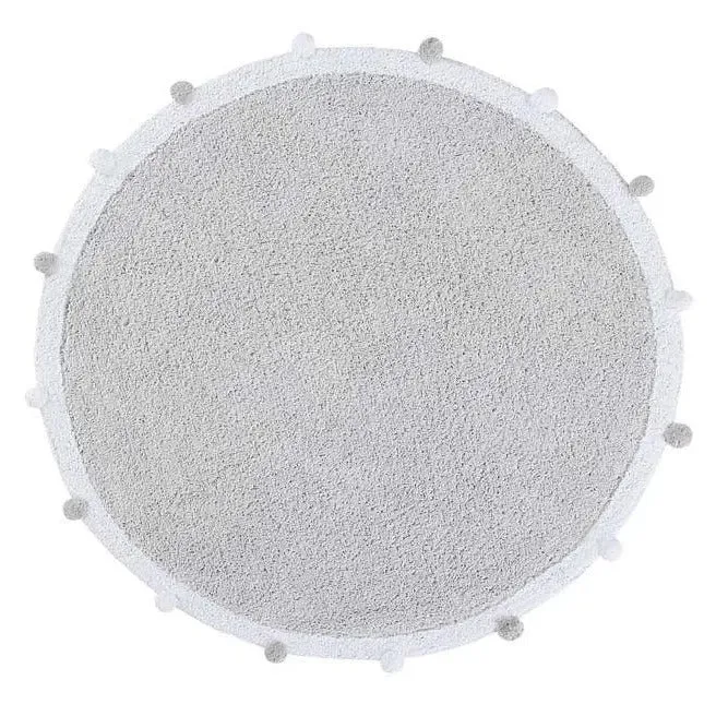 Washable cotton rug "bubbly" grey