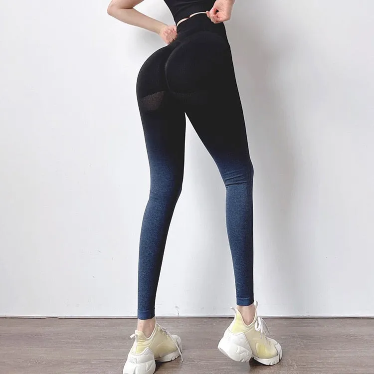 Wenkouban Summer Pants For Women High Waist Butt Lifting Womens Leggings Gym Sport Workout Seamless Yoga Pants Jogging Gradient Yoga Pant