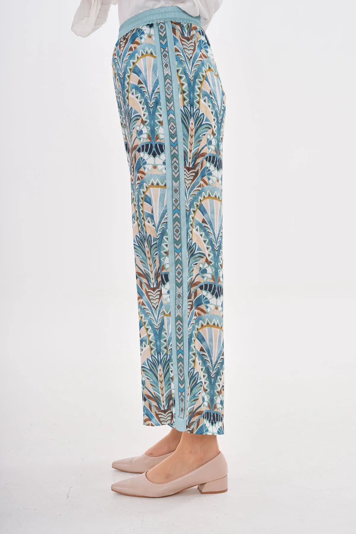 ZMS Ethnic Printed Pants Blue